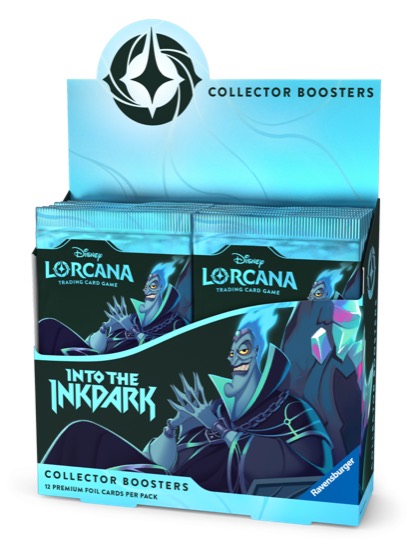 Into the Inkdark Collector Boosters display box, 12 premium foil cards per pack