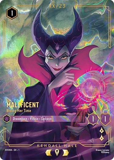 Maleficent, Biding Her Time: an Illustrious card, serial-numbered to 23 copies