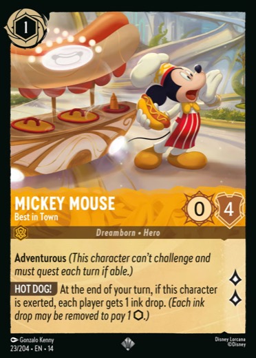 Mickey Mouse, Best in Town: the regular Super Rare card from Hyperia City