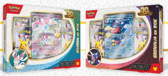 The 30th Celebration Pokémon ex Boxes, Sylveon ex and Greninja ex